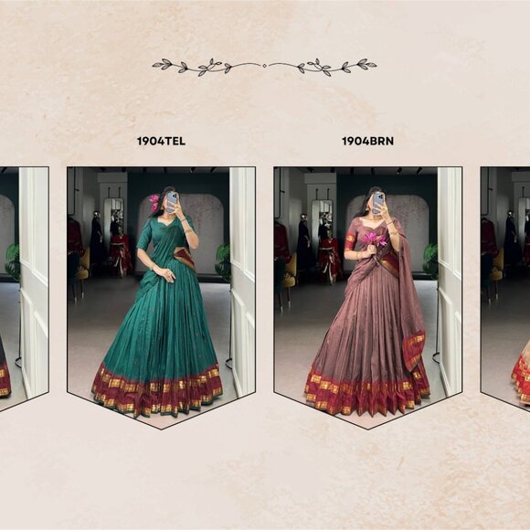 CHANDERI COTTON LEHENGA CHOLI - Picture 15 of 15